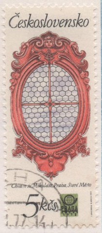 Sello E02016: hoja 136, Checoslovaquia: Sello Multicolor, dentado. Iglesia de San Nicolás, 5 Koruny