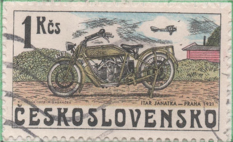 Sello E01940: hoja 129, Checoslovaquia: Sello Multicolor, dentado. Motocicletas Checas. Itar Janatka 1921,m 1 Koruna
