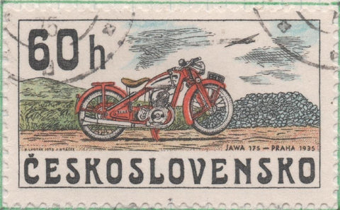 Sello E01939: hoja 129, Checoslovaquia: Sello Multicolor, dentado. Motocicletas Checas. JAWA 175, Praga 1935, 60 Haleru