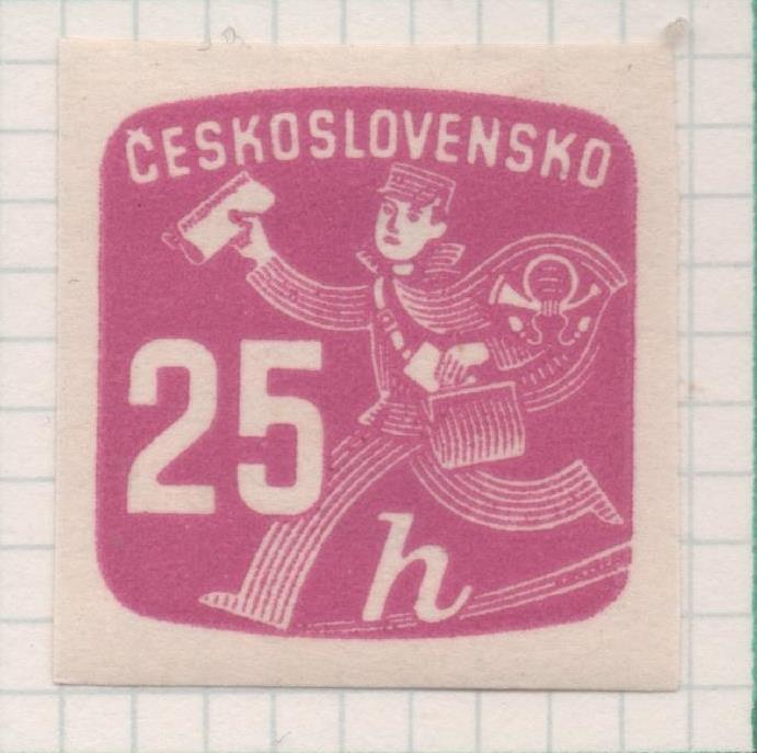 Sello E02156: hoja 158, Checoslovaquia: Sello Malva, sin dentar. Sellos para Periódicos, 25 Haleru