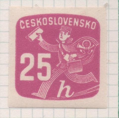 Sello E02156: hoja 158, Checoslovaquia: Sello Malva, sin dentar. Sellos para Periódicos, 25 Haleru