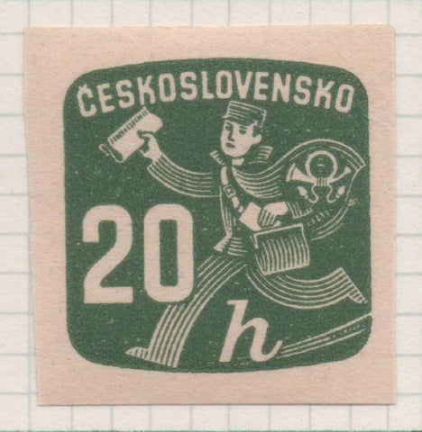 Sello E02155: hoja 158, Checoslovaquia: Sello Verde oscuro, sin dentar. Sellos para Periódicos, 20Haleru