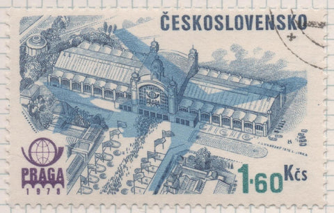 Sello E02150: hoja 156, Checoslovaquia: Sello azul, violeta y verde, dentado. Exposición Filatélica Internacional " PRAGA 78". Palacio de Congresos 1891, 1,60 Koruna
