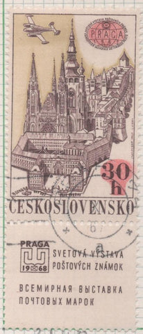 Sello E02140: hoja 155, Checoslovaquia: Sello Multicolor, dentado. Exposición Filatélica Internacional PRAGA 1968 . Exposiciones anteriores. Castillo de Praga.PRAGA 62, 30 haleru