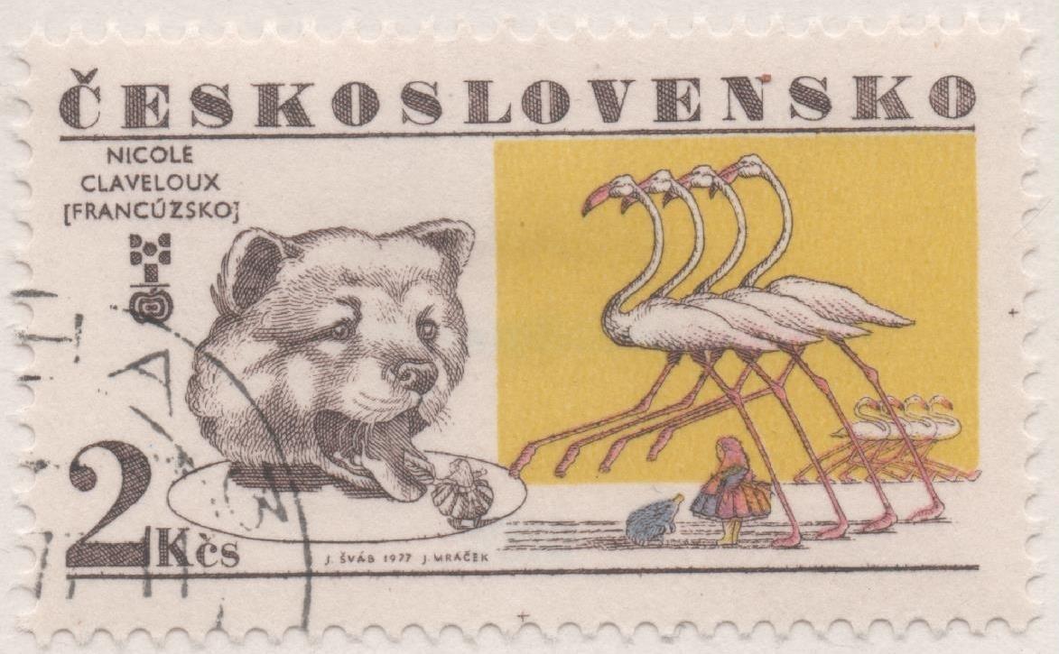 Sello E02038: hoja 138, Checoslovaquia: Sello Multicolor, dentado. VI Bienal de Ilustradores de Cuentos Infantiles. Nicole Claveloux. Francia, 2 Koruny