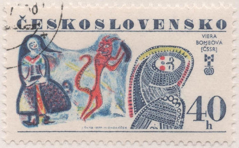 Sello E02035: hoja 138, Checoslovaquia: Sello Multicolor, dentado VI Bienal de Ilustrores para Libros Infantiles. Bratislava, Viera Bombová. Checoslovaquia, 40 Haleru