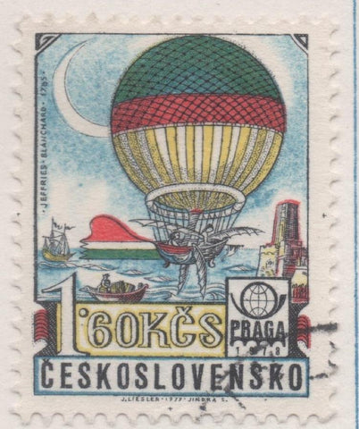 Sello E02042: hoja 138, Checoslovaquia:  Sello Multicolor, dentado. Exposición Mundial de Filatelia "PRAGA 78", Aerostato, 1,60 Koruna
