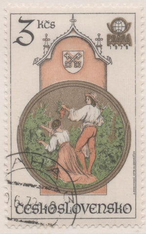 Sello E02071: hoja 142, Checoslovaquia: Sello Multicolor, dentado. Exposición Filatélica Internacional "PRAGA 78". Relojes astronómicos. Las Estaciones, 3 Koruny