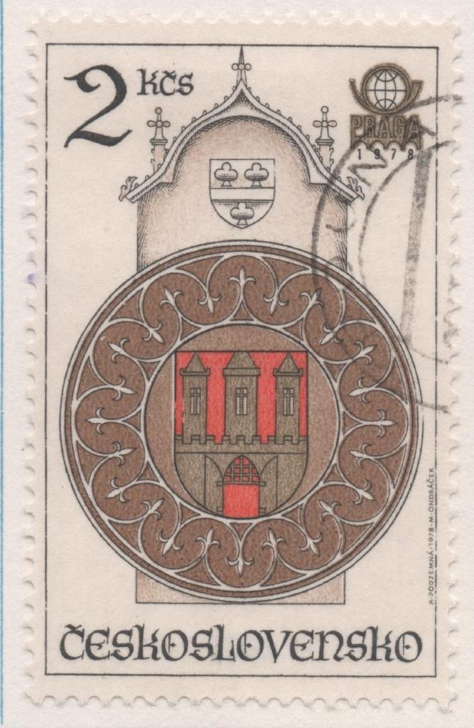 Sello E02070: hoja 142, Checoslovaquia: Sello Multicolor, dentado. Exposición Filatélica Internacional "PRAGA 78". Relojes astronómicos. Escudo de la Ciudad de Praga, 2 Koruny