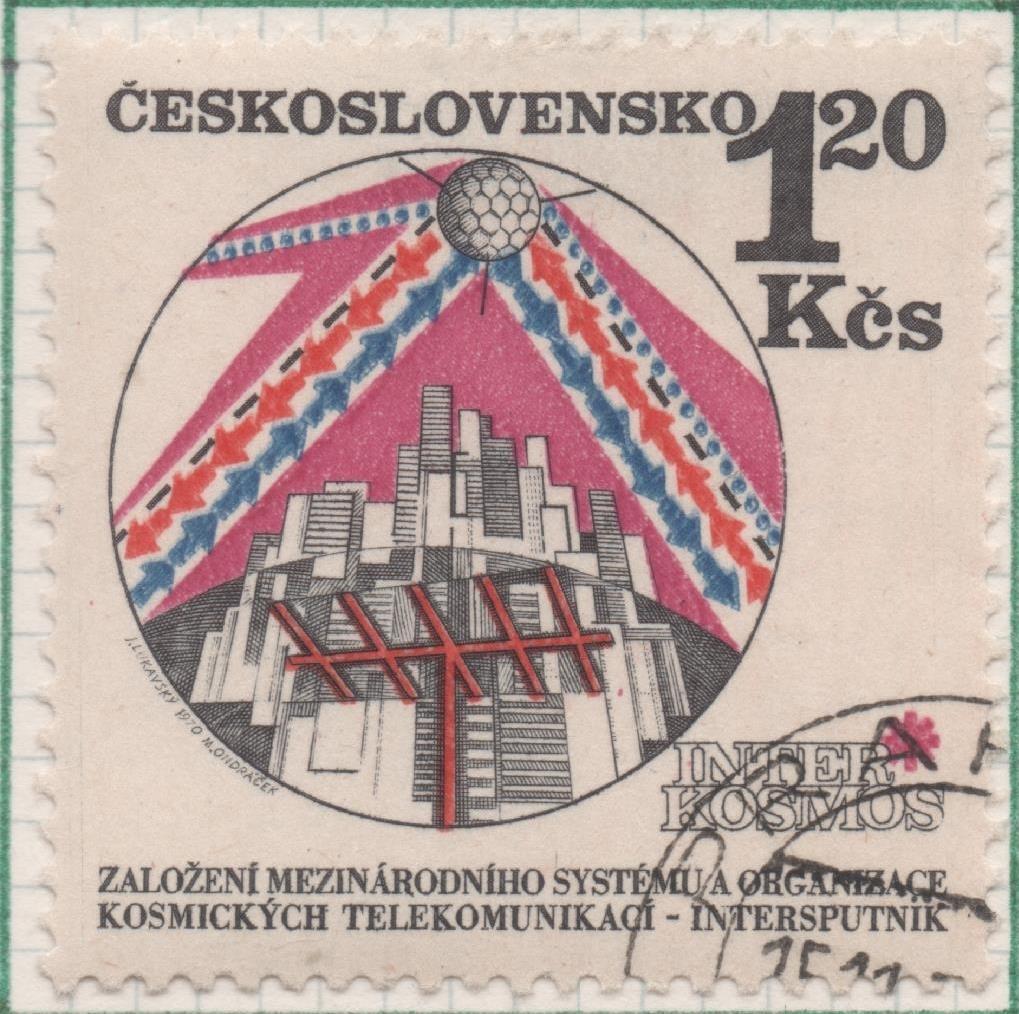 Sello E01705: hoja 110, Checoslovaquia: Sello Multicolor, dentado. Intersputnik, 1,20 Koruna