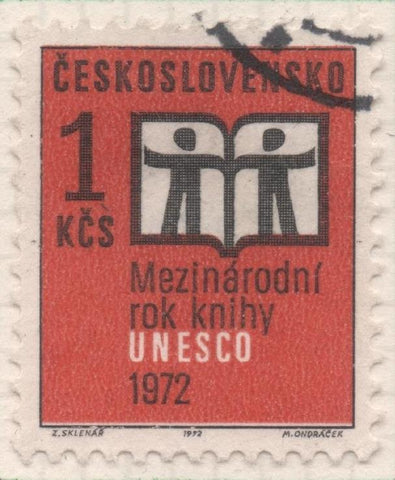 Sello E01747: hoja 114, Checoslovaquia: Sello Naranja oscuro y negro, dentado. Año internacional del libro., 1 Koruna