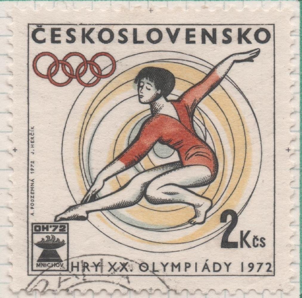 Sello E01737: hoja 113, Checoslovaquia: Sello Multicolor, dentado. Juegos Olímpicos de Munich. Gimnasia