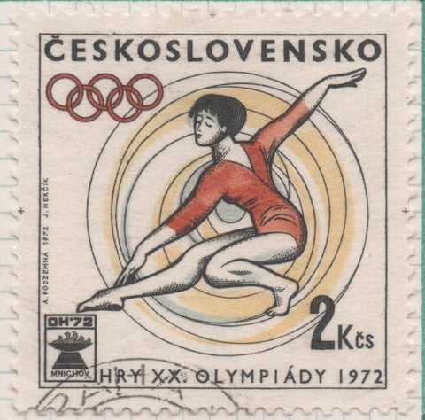 Sello E01737: hoja 113, Checoslovaquia: Sello Multicolor, dentado. Juegos Olímpicos de Munich. Gimnasia