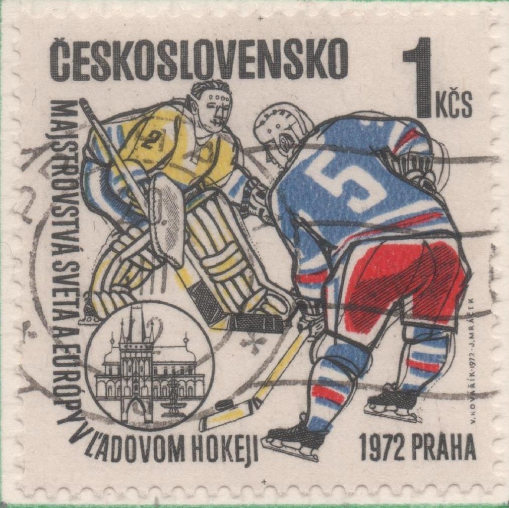 Sello E01754: hoja 114, Checoslovaquia: Sello Multicolor, denatdo. Campeonato Mundial de Hokey Hielo. Praga, 1 Koruna 