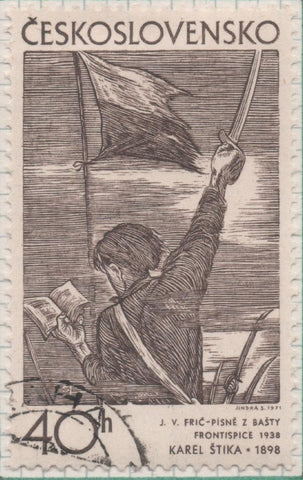 Sello E01669: hoja 109, Checoslovaquia: Sello arron oscuro, dentado. Arte Gráfico. Canto sobre el Bastión. Karel Štika. 1938, 40 Haleru
