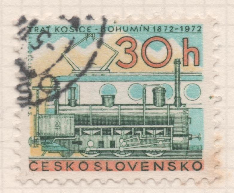 Sello E01755: hoja 114, Checoslovaquia: Sello Multicolor, dentado. I Centenario de la línea ferroviaria Kosice - Bohumin , 30 Haleru