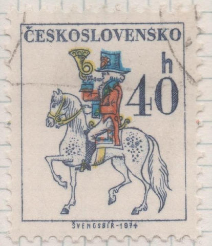 Sello E01882: hoja 124, Checoslovaquia: Sello Multicolor, dentado. Serie Básica. Servicio Postal, 40 haleru
