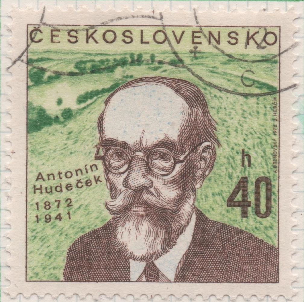 Sello E01776: hoja 116, Checoslovaquia: Sello Multicolor, detnado. Personajes Célebres. Antonín Hudeček,1872-1941.Pintor, 40 Haleru