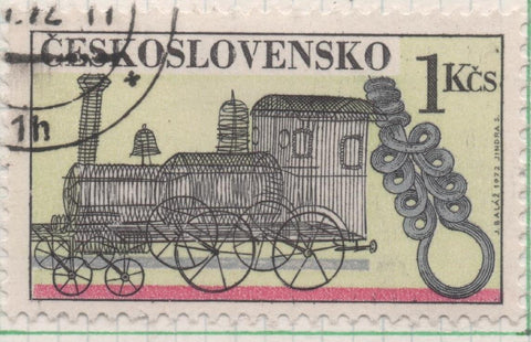 Sello E01771: hoja 115, Checoslovaquia: Sello Multicolor, dentdo. Artesanía Eslovaca en Alambre. Locomotora, 1 Koruna