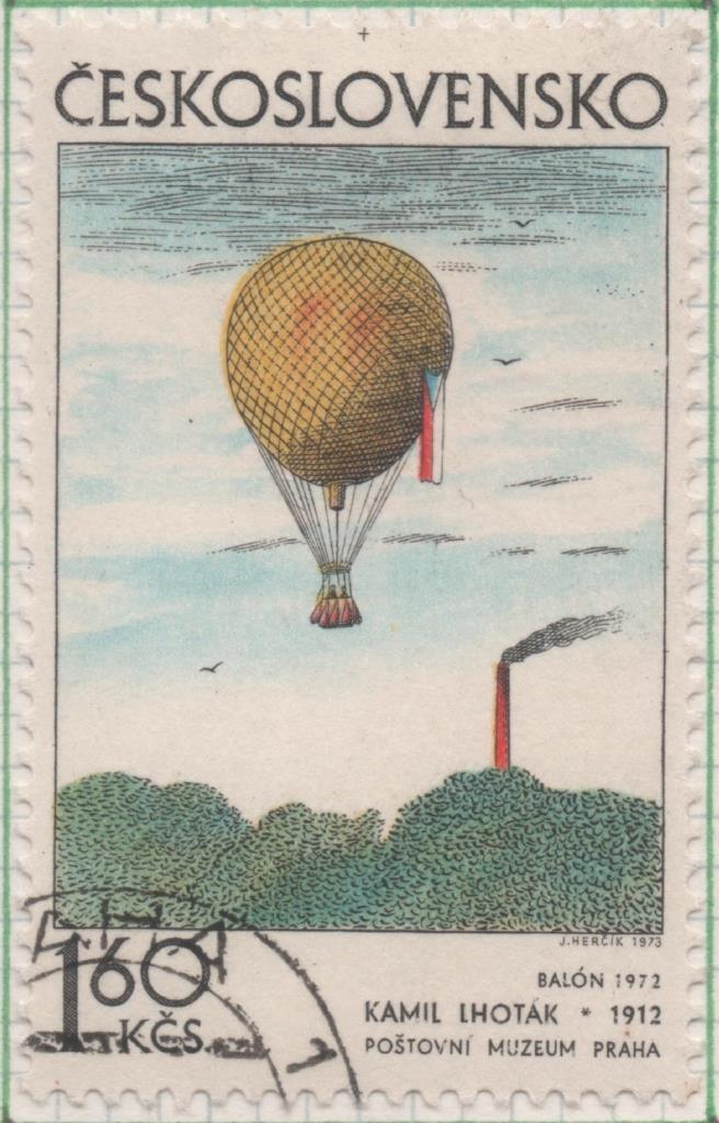 Sello E01794: hoja 117, Checoslovaquia: Sello Multicolor, dentado. Arte Gráfico. Globo. Kamil Lhotak. 1972, 1,60 Koruna
