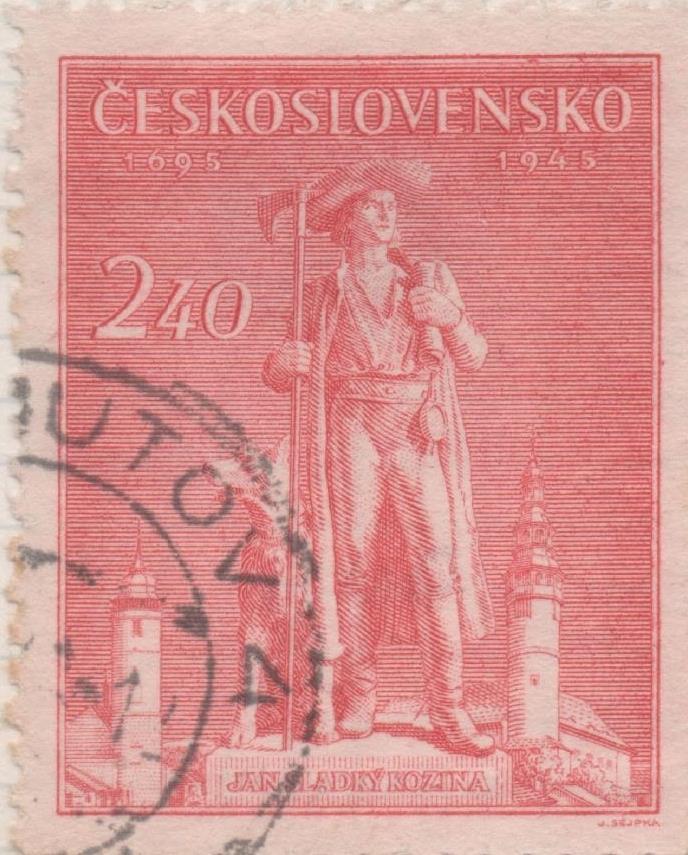 Sello E00366: hoja 27, Checoslovaquia: Sello Rojo dentado. Aniv. Ejecución de Jan Sladky Kozina, 240
