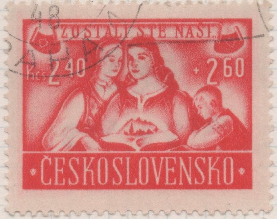 Sello E00375: hoja 27, Checoslovaquia: Sello Rojo dentado. En hono a los repatriados, 2,40+2,60