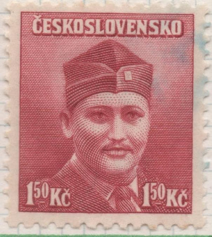 Sello E00336: hoja 26, Checoslovaquia: Sello Granate dentado. Emisiones de Londres Sodados Celebres, 1,50 Koruna