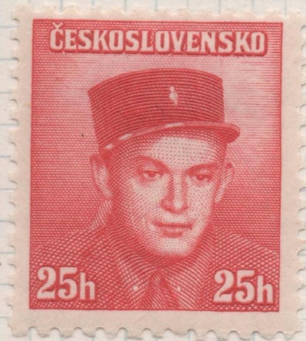 Sello E00330: hoja 26, Checoslovaquia: Sello Rojo dentado. Emisiones de Londres Soldadeos Celebres. 25 Haleru