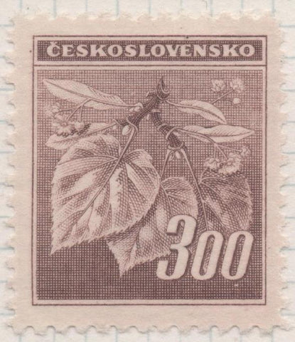 Sello E00319: hoja 25, Checoslovaquia: Sello Marron dentado. Flor de Tilo, 300