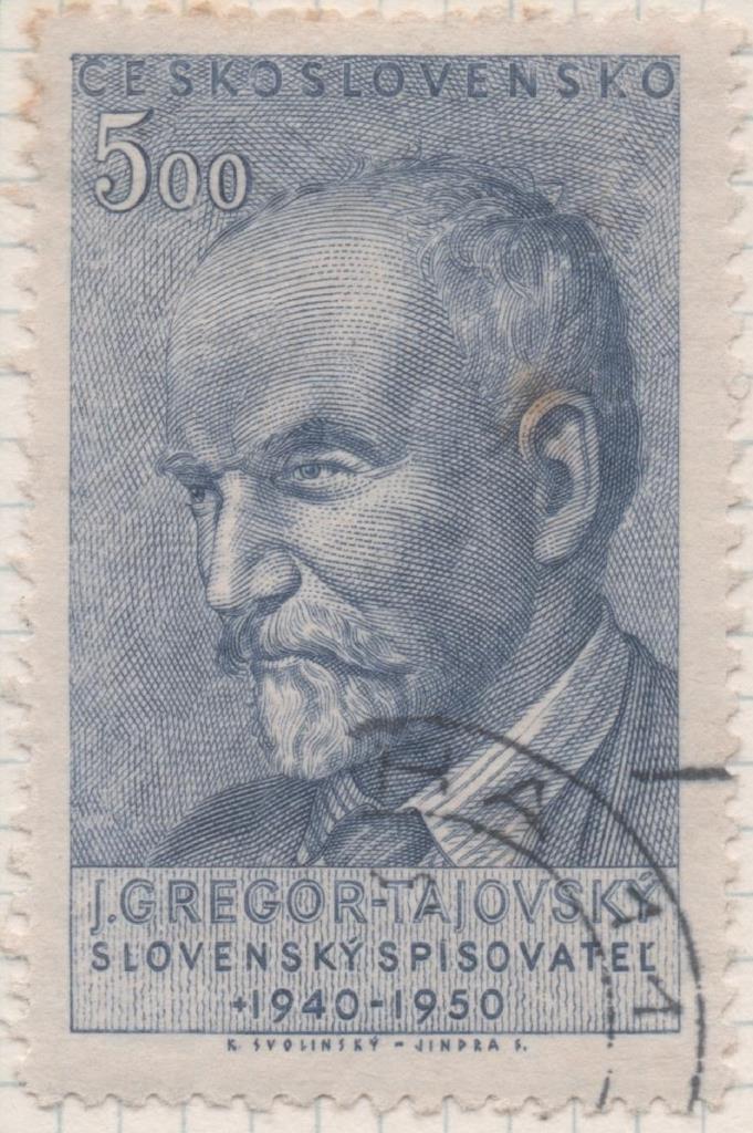 Sello E00487: hoja 33, Checoslovaquia: Sello Azul dentado. Compositor J.Gregor Tajovsky, 5 Koruny