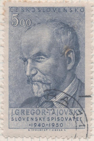 Sello E00487: hoja 33, Checoslovaquia: Sello Azul dentado. Compositor J.Gregor Tajovsky, 5 Koruny