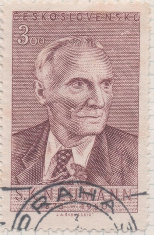Sello E00475: hoja 33, Checoslovaquia: Sello Marron dentado. Poeta S. K. Neuman, 3 Koruny