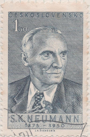 Sello E00474: hoja 33, Checoslovaquia: Sello Gris dentado. Poeta S.K. Neuman, 1,50 Koruny