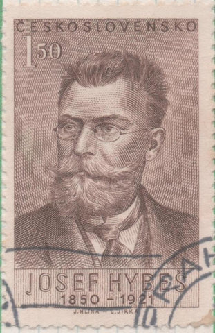 Sello E00521: hoja 36, Checoslovaquia: Sello Marron dentado. Joseph Hybes, 1,50 Koruna