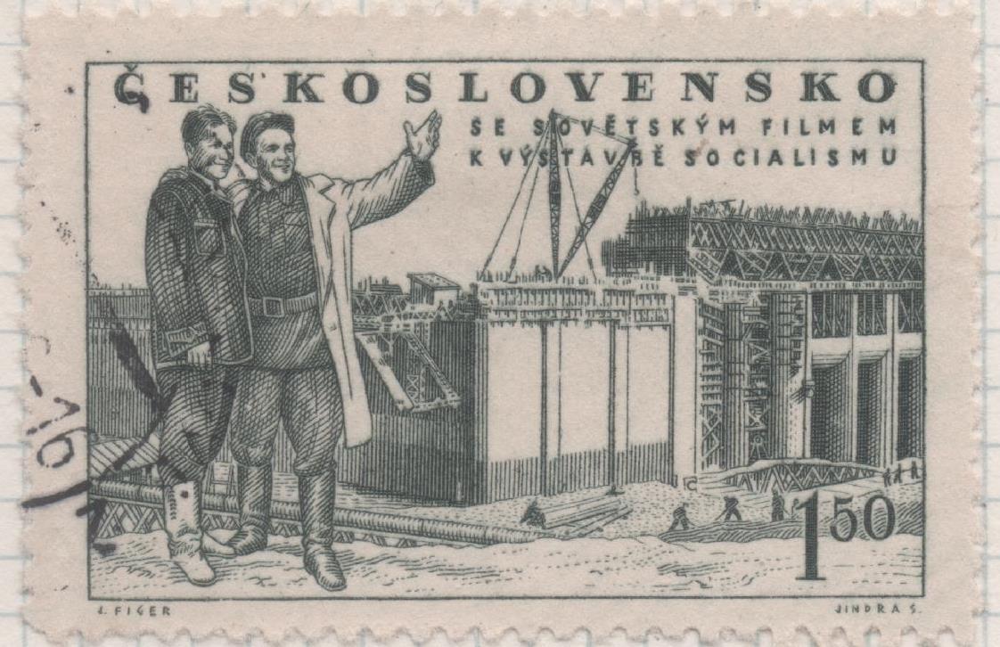 Sello E00520: hoja 36, Checoslovaquia: Sello Verde oscuro dentado. Festival Cinematográfico de Karlovy Vary, 1,50 Koruna