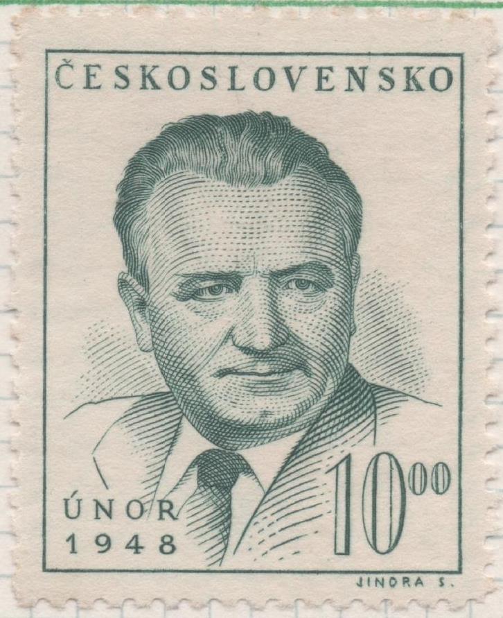 Sello E00432: hoja 30, Checoslovaquia: Sello Verde dentado. Aniv. Golpe de estado de febrero de 1948, 10 Haleru