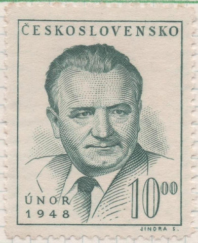Sello E00432: hoja 30, Checoslovaquia: Sello Verde dentado. Aniv. Golpe de estado de febrero de 1948, 10 Haleru