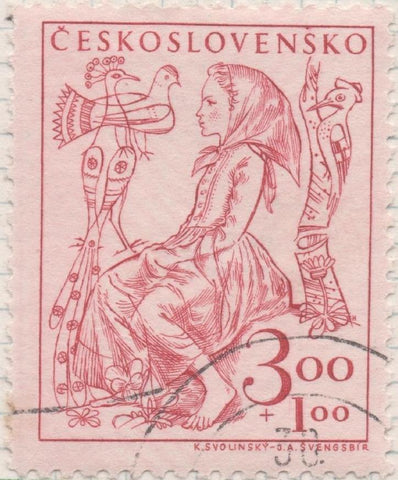 Sello E00429: hoja 30, Checoslovaquia: Sello Rojo dentado. A la Infancia, 3+1 Haleru