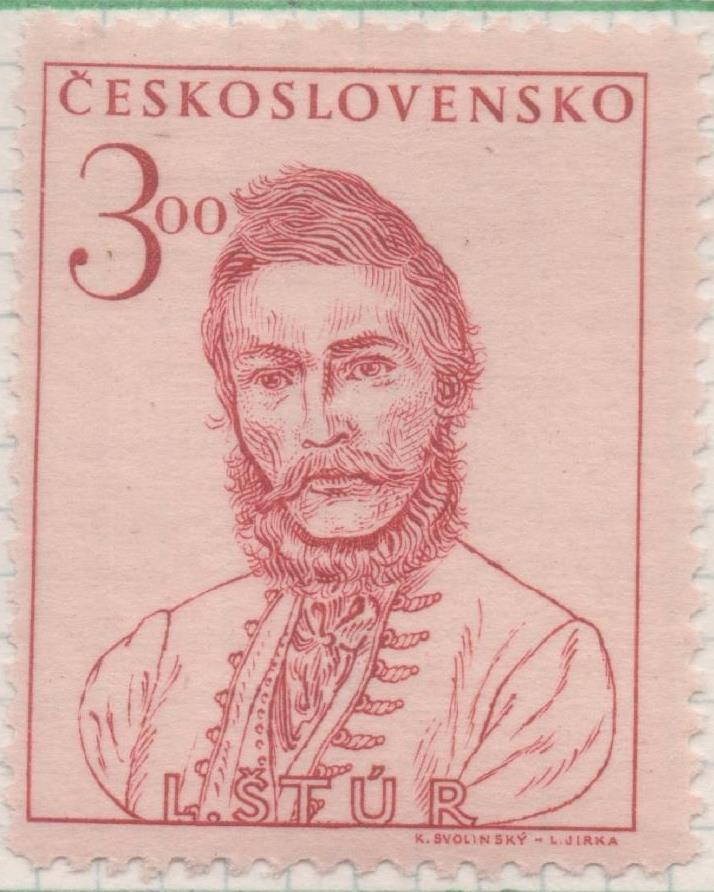 Sello E00417: hoja 29, Checoslovaquia: Sello Rojo dentado. Cent. Revolución Eslovaca (L. Stúr), 3 Haleru