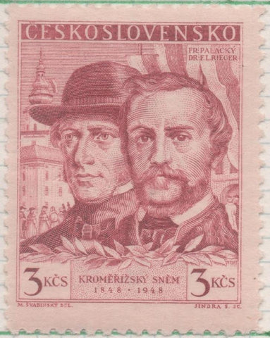 Sello E00414: hoja 29, Checoslovaquia: Sello Granate dentado. Centenqrio dieta de Kromeriz, 3 Koruny