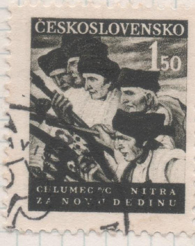 Sello E00412: hoja 29, Checoslovaquia: Sello Negro dentado. Emancipación de la Boheme, 1,50