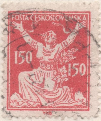 Sello E00082: hoja 9, Checoslovaquia: Sello Rojo dentado. Motivos diversos, 150 Haleru