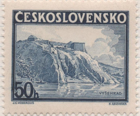 Sello E00218: hoja 18, Checoslovaquia: Sello Negro dentado. Expo. Filatelica de Praga, 50 Haleru