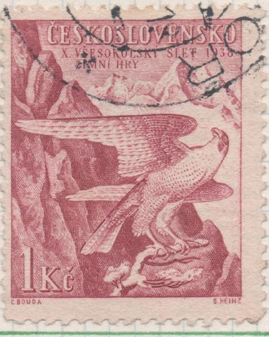 Sello E00209: hoja 17, Checoslovaquia: Sello Granate dentado. Juegos de Sokols, 1 Koruna