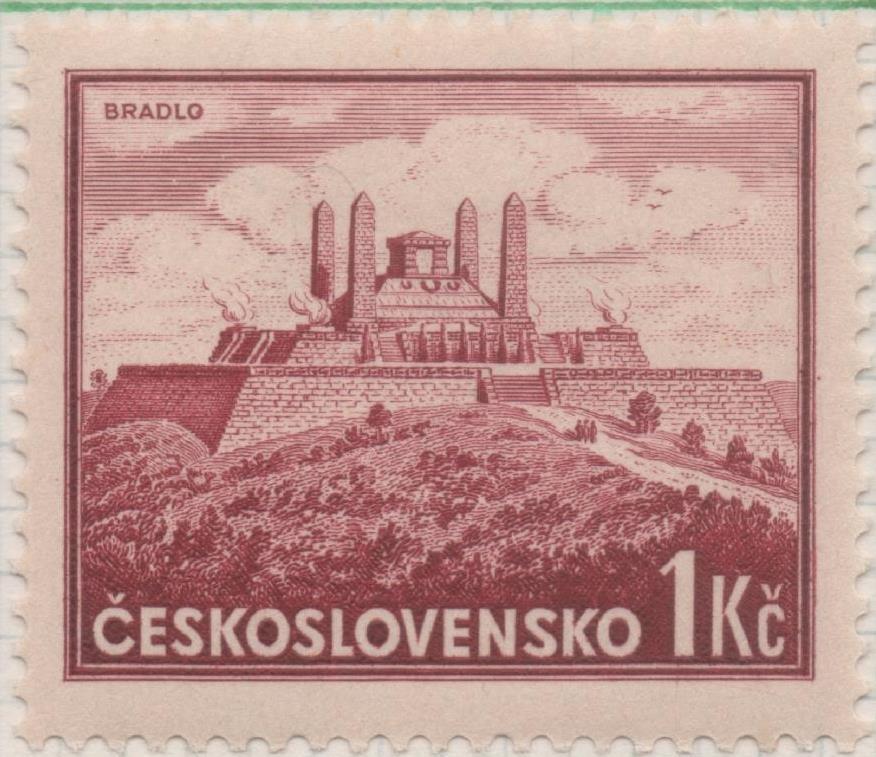 Sello E00207: hoja 17, Checoslovaquia: Sello Granate dentado. Expo. Filatelia Bratislava, 1 Koruna