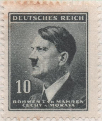 Sello E00264: hoja 23, Checoslovaquia: Sello Negro dentado. Busto de Hitler, 10