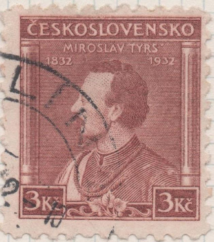Sello E00156: hoja 14, Checoslovaquia: Sello Marron dentado. Aniv. De Miroslav Tyrs fundador de Sokols, 3 Koruny