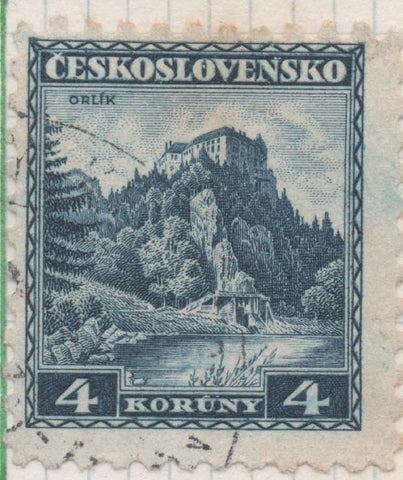Sello E00151: hoja 14, Checoslovaquia: Sello Azul oscuro dentado. Mansionaes, 4 Koruny