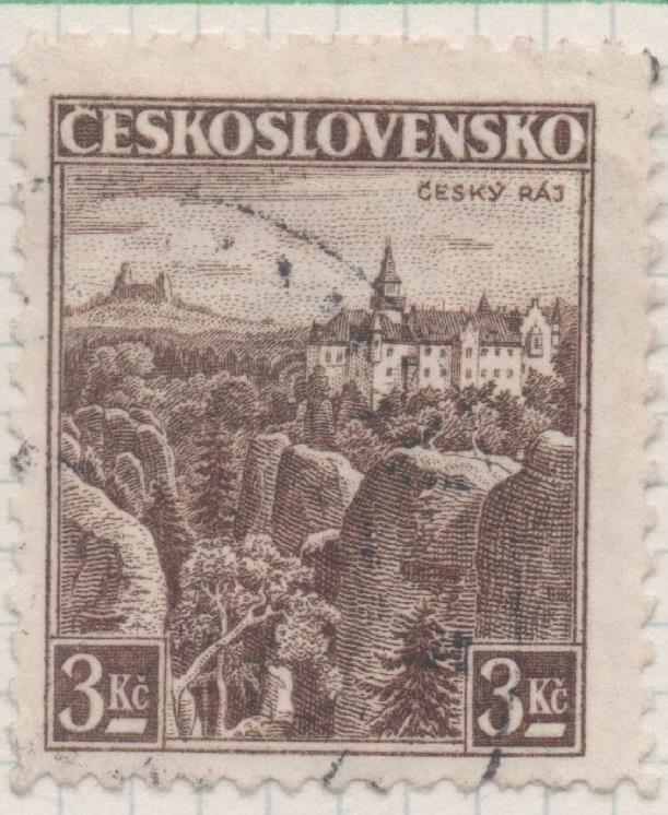 Sello E00188: hoja 16, Checoslovaquia: Sello Marron dentado. Ceský Ráj, 3 Koruny