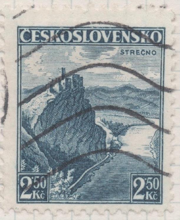 Sello E00187: hoja 16, Checoslovaquia: Sello Azul oscuro dentado. Strecno, 2,50 Koruny